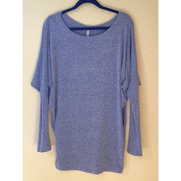 NATURAL LIFE Tops - Natural Life Clothing Knit Top Women's Medium Heathered Gray/Tan Dolman Sleeve